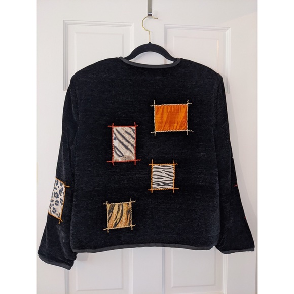 Allure Patch Embroidered Rayon Sweater Black PL - Picture 3 of 3
